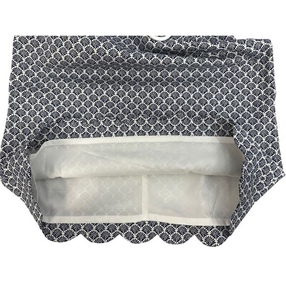 Appleseed’s Scallop Trim Sleeveless Dress White Navy Blue Floral size 10 - Picture 3 of 8